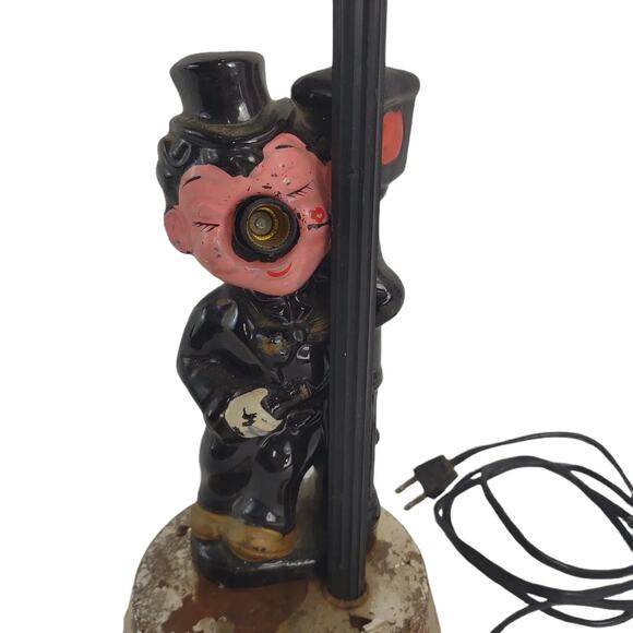 Vintage 1950s Apco Drunk Man Hobo Lamppost Bar 13" Table Lamp MCM Man Cave - Picture 2 of 14